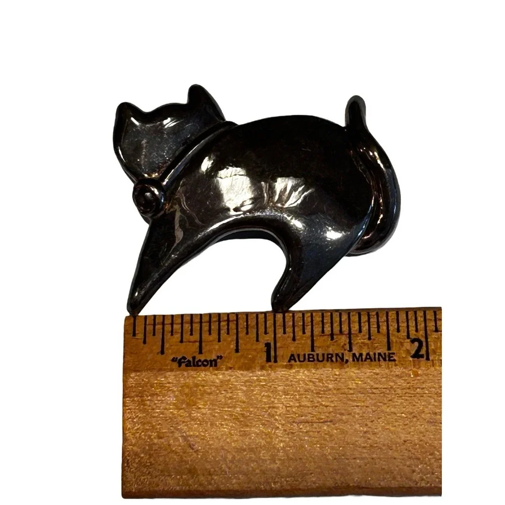 vintage David varsano Isreal sterling silver brooch‎ Cat collar w/lavender stone